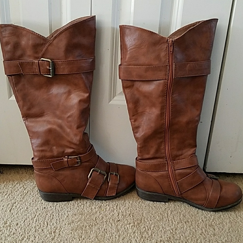Cognac Knee High Boots